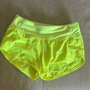 Lululemon Neon Yellow Speed Up 2.5”